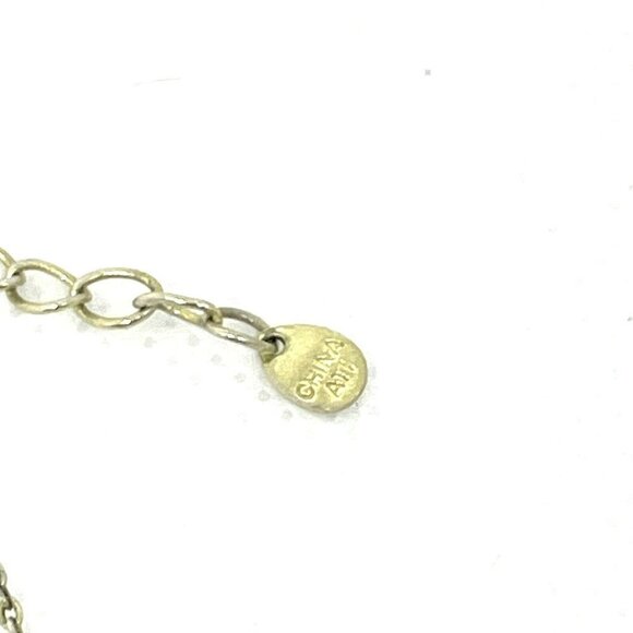 Ati Curved Bar Rhinestone Chain Necklace Spring Ring Closure 16.5 to 18.5 Inches - Picture 3 of 3